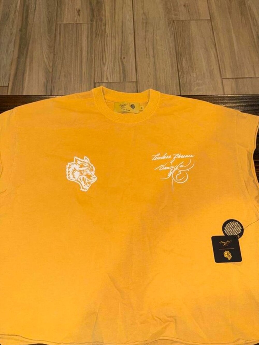 Darc Sport x Bruce Lee Success is a Journey Yellow Grunge Cut Off tee
